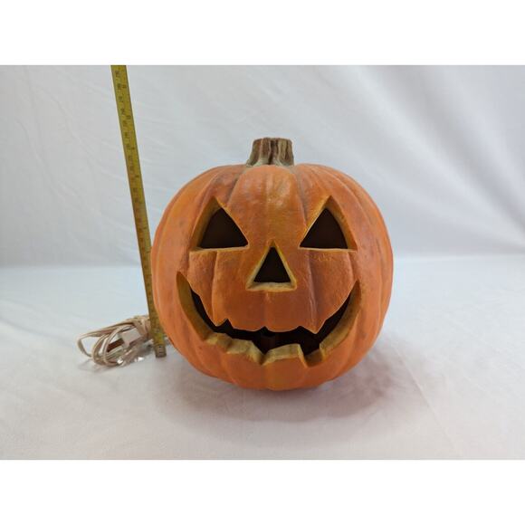 1993 Trendmasters Halloween Foam Blow Mold Pumpkin Jack O Lantern 10" - Picture 11 of 12